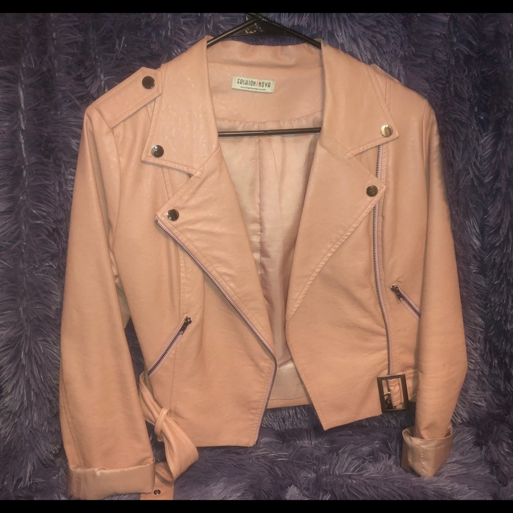 Fashion Nova Mauve Pink Faux Leather Jacket
